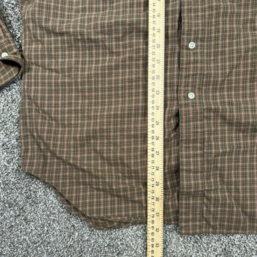 Polo Ralph Lauren Stanton Men's Large Brown Plaid‎ Long Sleeve Button Shirt